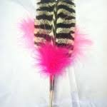 Pink Wild Turkey Wing Feather Toy